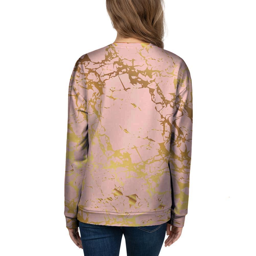 Pink Gold Marble Women's Sweatshirt-grizzshop