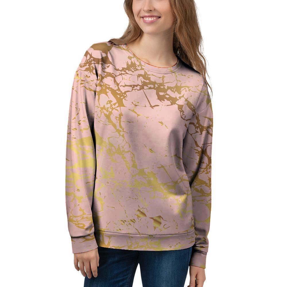 Pink Gold Marble Women's Sweatshirt-grizzshop