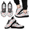 Pink Gray Cow Pattern Print Black Sneaker Shoes For Men Women-grizzshop