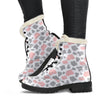 Pink Gray Cow Pattern Print Comfy Winter Boots-grizzshop