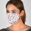 Pink Gray Cow Pattern Print Face Mask-grizzshop