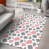 Pink Gray Cow Pattern Print Floor Mat-grizzshop