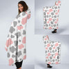 Pink Gray Cow Pattern Print Hooded Blanket-grizzshop