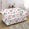 Pink Gray Cow Pattern Print Loveseat Cover-grizzshop