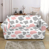 Pink Gray Cow Pattern Print Loveseat Cover-grizzshop