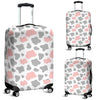 Pink Gray Cow Pattern Print Luggage Cover Protector-grizzshop