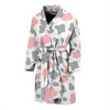 Pink Gray Cow Pattern Print Men Long Robe-grizzshop