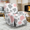 Pink Gray Cow Pattern Print Recliner Cover-grizzshop