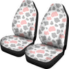 Pink Gray Cow Pattern Print Universal Fit Car Seat Cover-grizzshop