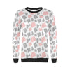 Pink Gray Cow Pattern Print Women Crewneck Sweatshirt-grizzshop