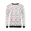 Pink Gray Cow Pattern Print Women Crewneck Sweatshirt-grizzshop