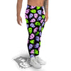 Pink Green And Purple Theater Masks Print Pattern Men's Leggings-grizzshop