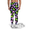 Pink Green And Purple Theater Masks Print Pattern Men's Leggings-grizzshop