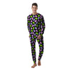 Pink Green And Purple Theater Masks Print Pattern Men's Pajamas-grizzshop