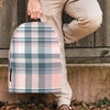 Pink Grey Plaid Tartan Backpack-grizzshop