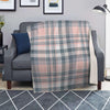 Pink Grey Plaid Tartan Blanket-grizzshop