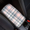 Pink Grey Plaid Tartan Car Console Cover-grizzshop