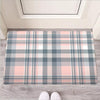 Pink Grey Plaid Tartan Door Mat-grizzshop