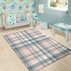 Pink Grey Plaid Tartan Floor Mat-grizzshop