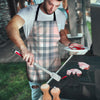 Pink Grey Plaid Tartan Men's Apron-grizzshop