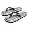 Pink Grey Plaid Tartan Men's Flip Flops-grizzshop