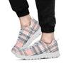 Pink Grey Plaid Tartan Men's Sneakers-grizzshop