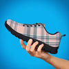 Pink Grey Plaid Tartan Men's Sneakers-grizzshop