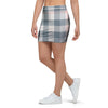 Pink Grey Plaid Tartan Mini Skirt-grizzshop