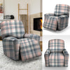 Pink Grey Plaid Tartan Recliner Cover-grizzshop