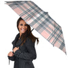 Pink Grey Plaid Tartan Umbrella-grizzshop