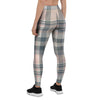 Pink Grey Plaid Tartan Women's Leggings-grizzshop