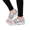 Pink Grey Plaid Tartan Women's Sneakers-grizzshop