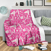 Pink Hair Stylist Pattern Print Blanket-grizzshop