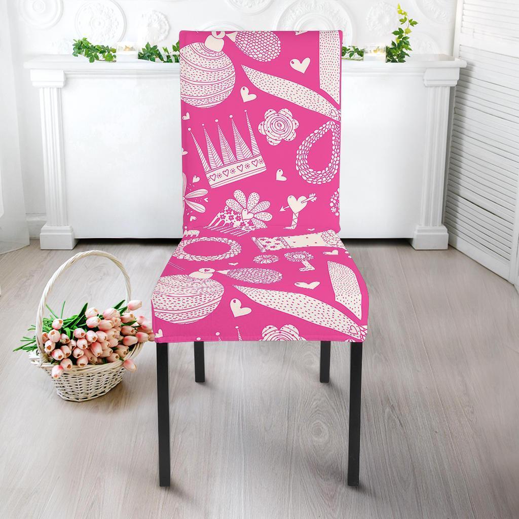 Pink Hair Stylist Pattern Print Chair Cover-grizzshop