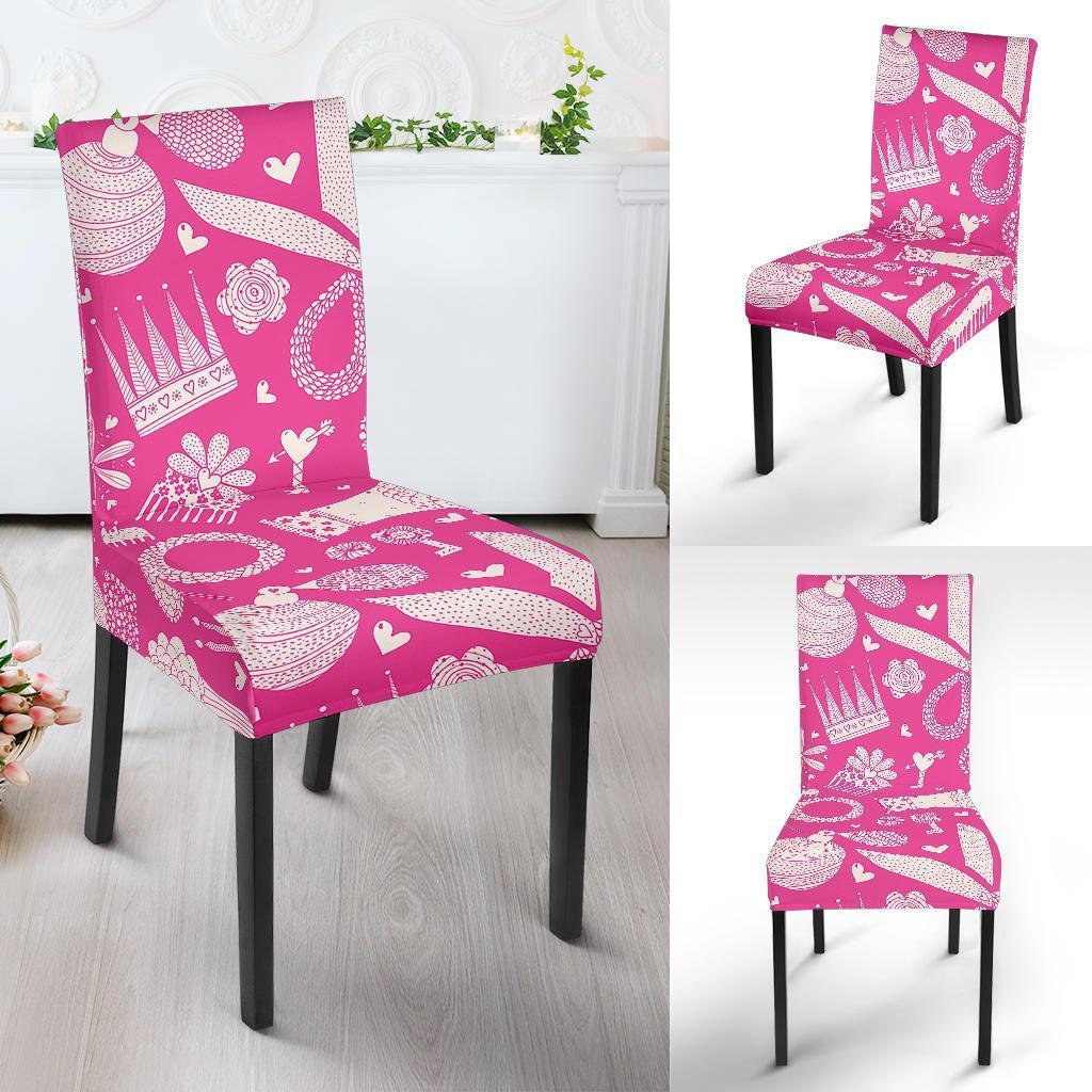 Pink Hair Stylist Pattern Print Chair Cover-grizzshop