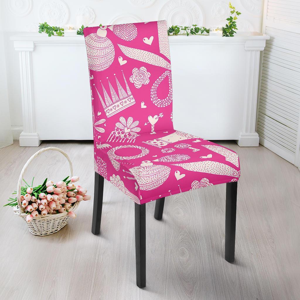 Pink Hair Stylist Pattern Print Chair Cover-grizzshop