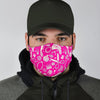 Pink Hair Stylist Pattern Print Face Mask-grizzshop