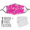 Pink Hair Stylist Pattern Print Face Mask-grizzshop