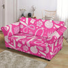 Pink Hair Stylist Pattern Print Loveseat Cover-grizzshop