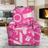 Pink Hair Stylist Pattern Print Recliner Cover-grizzshop