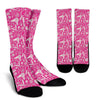 Pink Hair Stylist Pattern Print Unisex Crew Socks-grizzshop