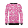 Pink Hair Stylist Pattern Print Women Crewneck Sweatshirt-grizzshop