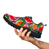 Pink Hawaiian Watermelon Print Pattern Black Sneaker-grizzshop