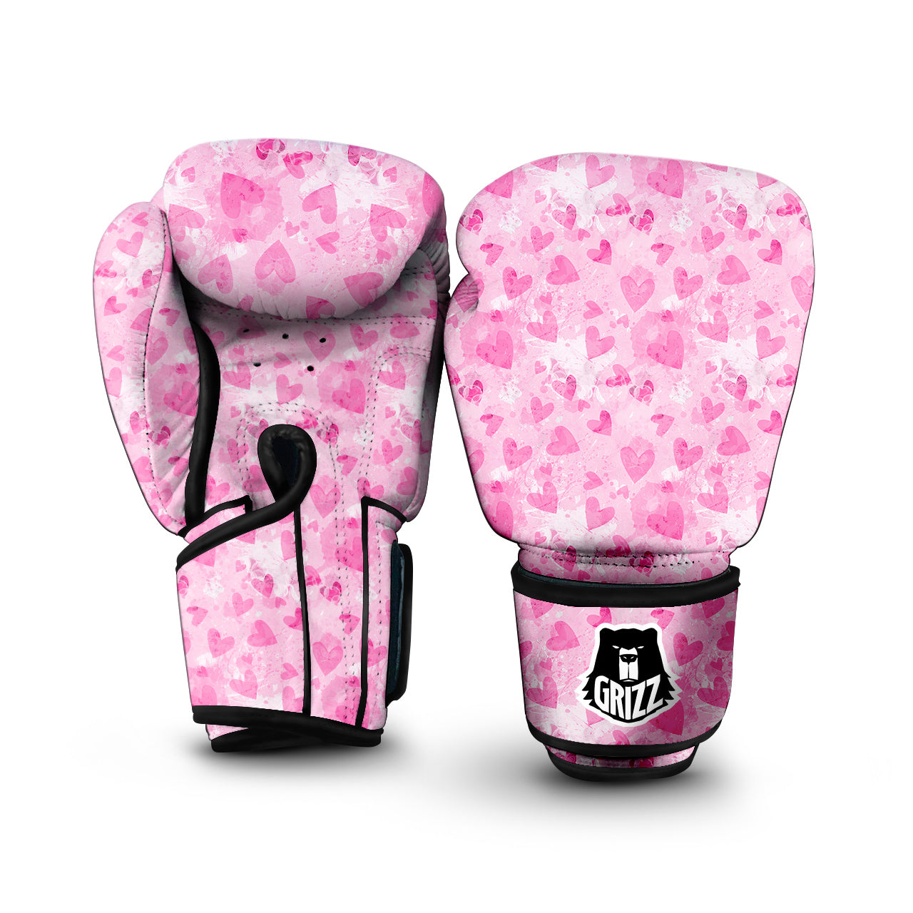 Pink Heart Cute Print Pattern Boxing Gloves-grizzshop