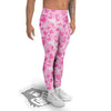 Pink Heart Cute Print Pattern Men's Leggings-grizzshop