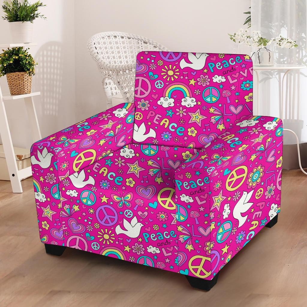 Pink Hippie Armchair Cover-grizzshop