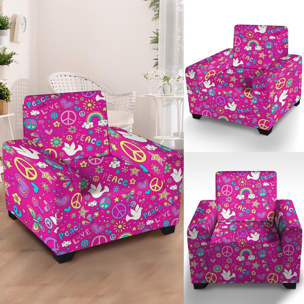 Pink Hippie Armchair Cover-grizzshop