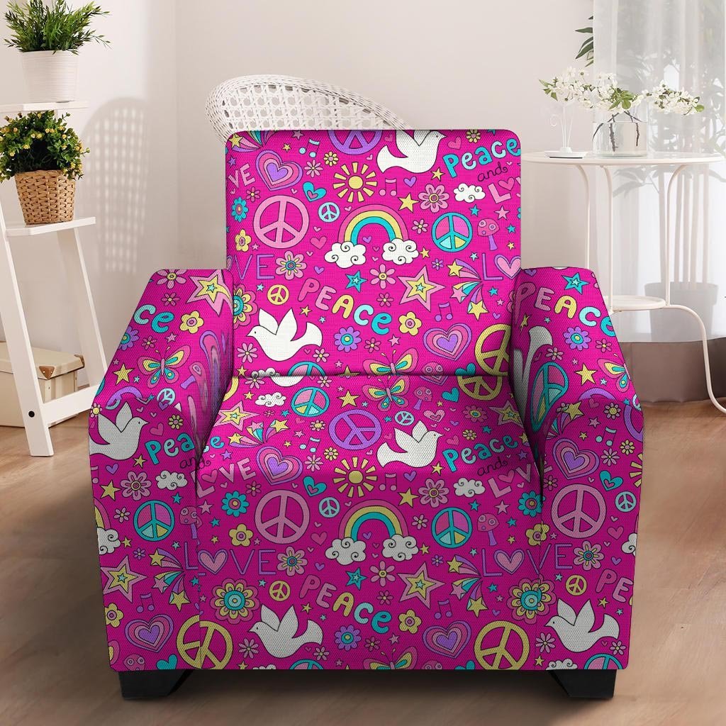 Pink Hippie Armchair Cover-grizzshop