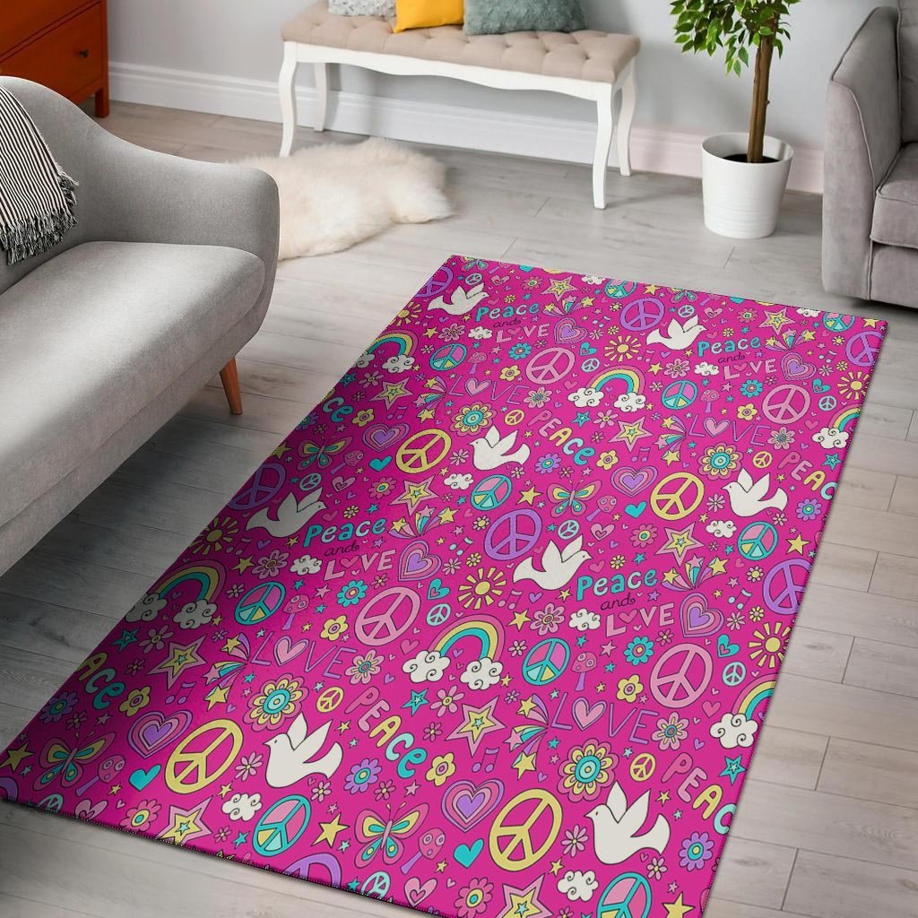 Pink Hippie Floor Mat-grizzshop