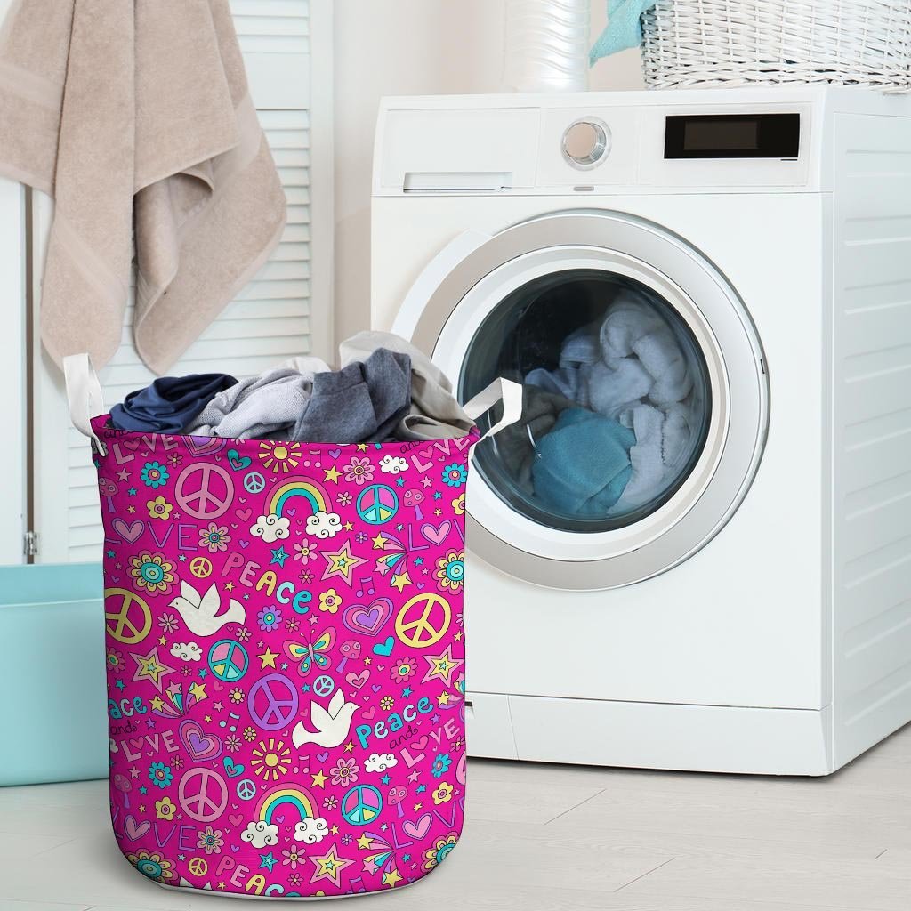 Pink Hippie Laundry Basket-grizzshop